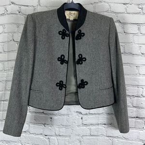 Vintage Saville crop jacket coat grey black size 10P